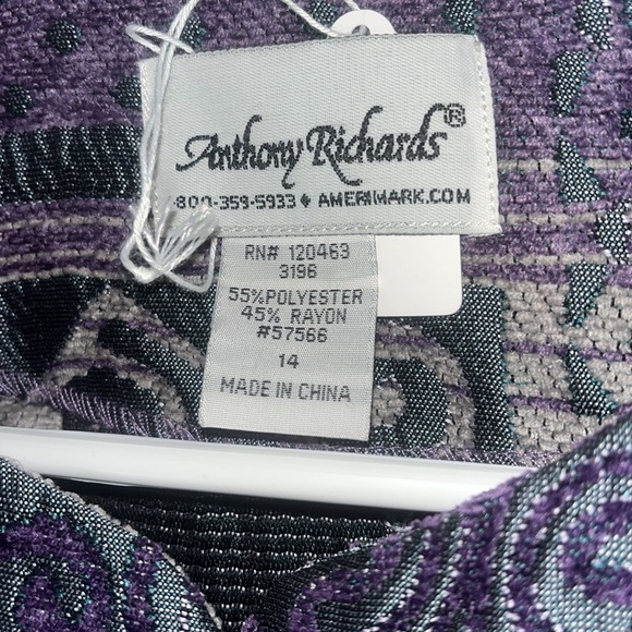 Anthony Richards multi-texture open face jacket Sz 14 - Picture 3 of 8